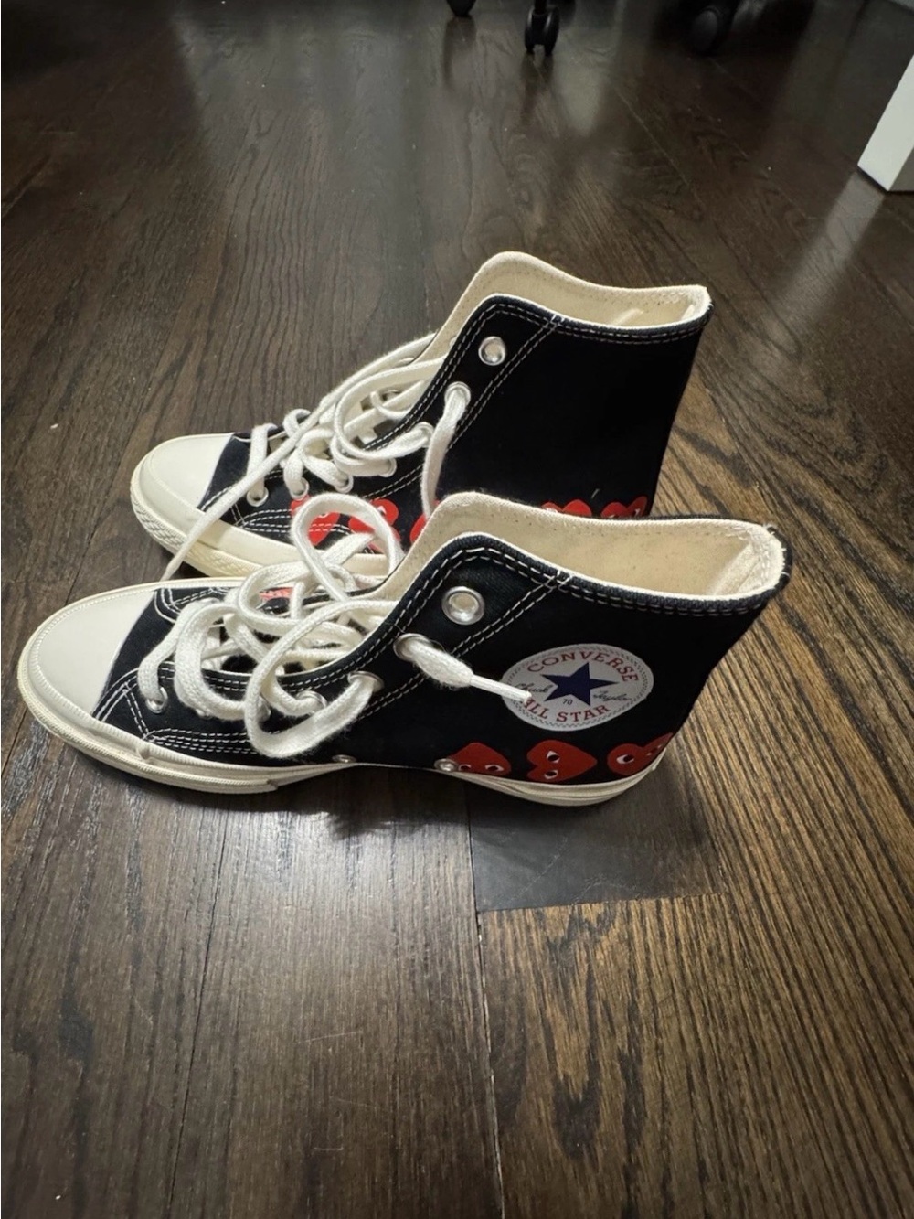 Converse Black High-Top Sneakers Commes Des Garçons Collaboration (US MENS 7) - Picture 3 of 6